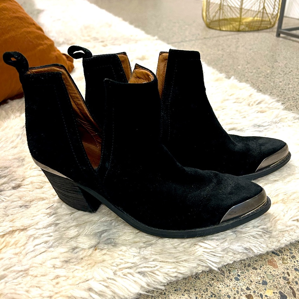 Jeffrey Campbell Black Suede Ankle Boots